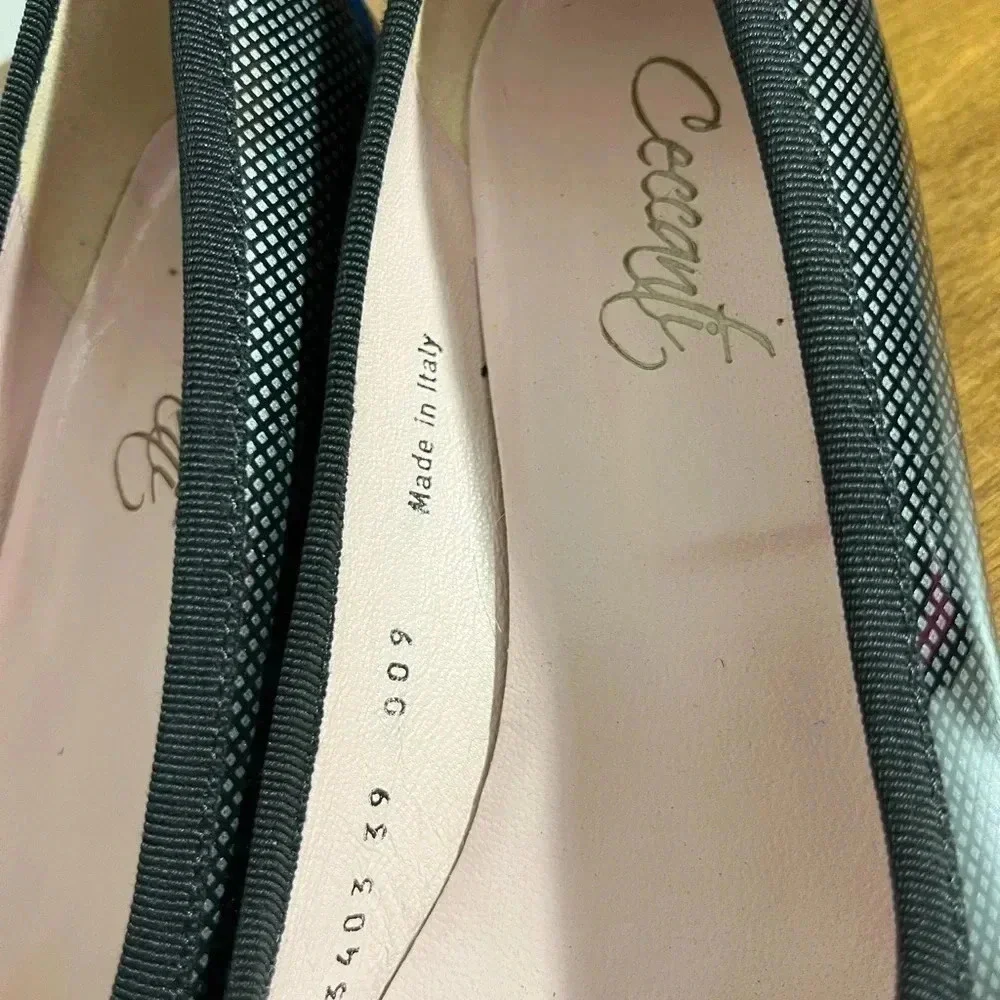 Ceccanti Black and Grey Patent Leather Dress‎ shoes Size 9